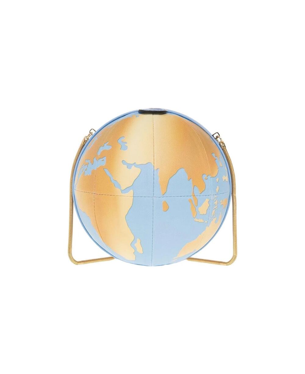 SS23 Moschino Couture Jeremy Scott WORLD MAP CHAIN LINK GLOBE NAPPA SHOUDLER BAG